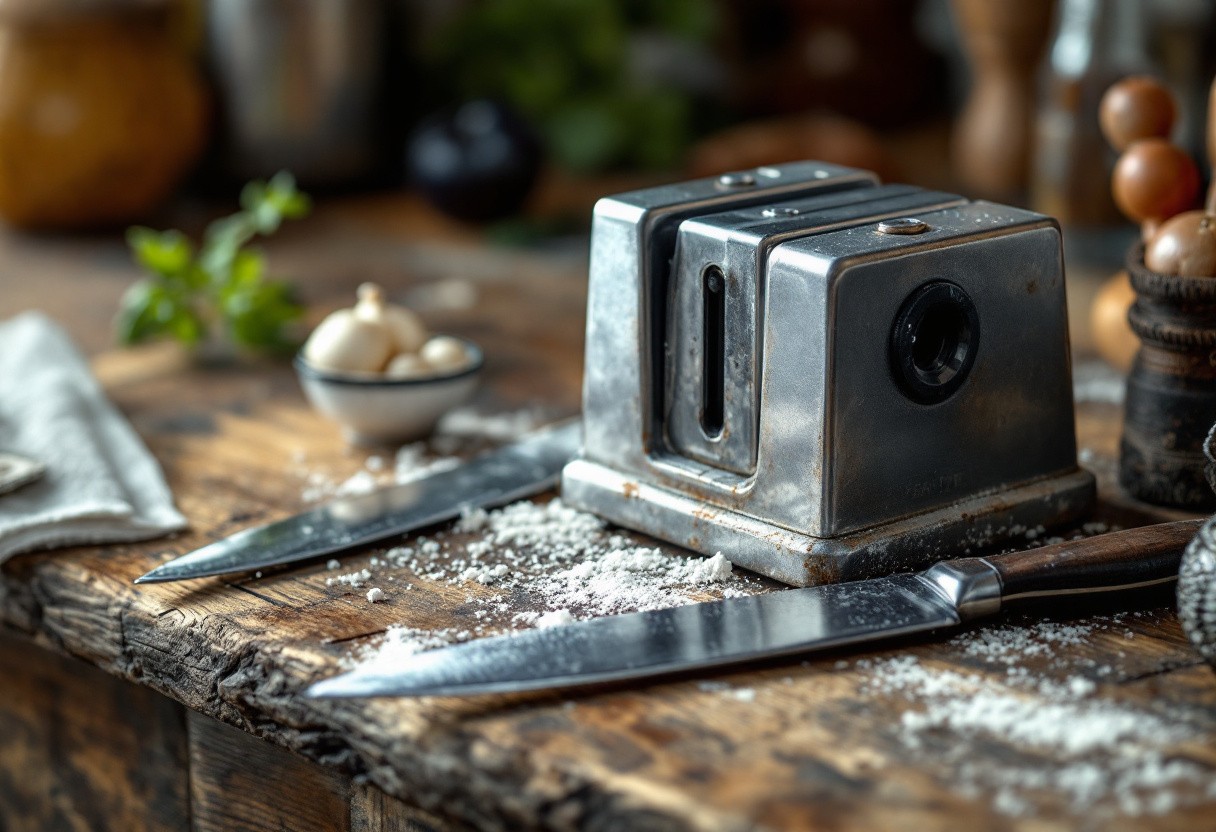 WALDWERK Fusil à Aiguiser Premium – Aiguiseur Couteaux Acier Trempé Poignée Bois – 100% Sans Plastique – Professionnel Cuisine